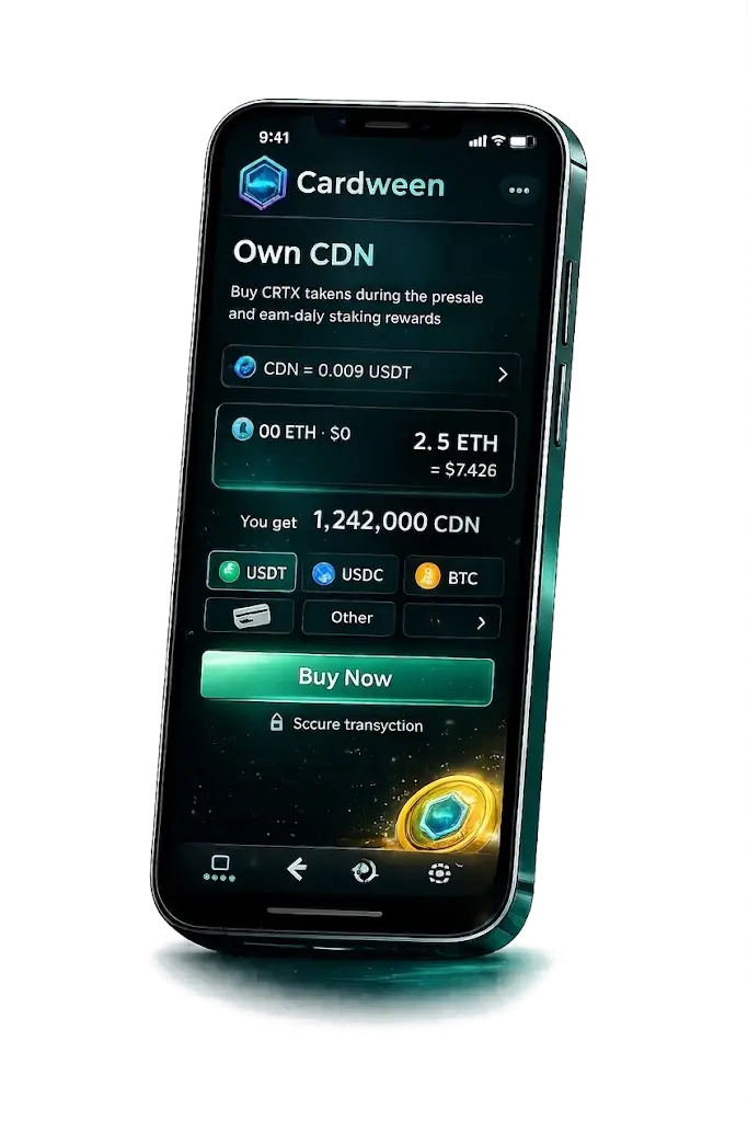 Cardween staking app screen